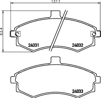 HELLA 8DB 355 010-481 - Тормозные колодки, дисковые, комплект autosila-amz.com