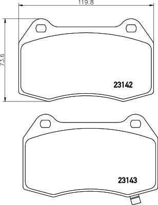 HELLA 8DB 355 010-681 - Тормозные колодки, дисковые, комплект autosila-amz.com