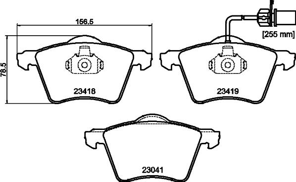 HELLA 8DB 355 010-631 - Тормозные колодки, дисковые, комплект autosila-amz.com