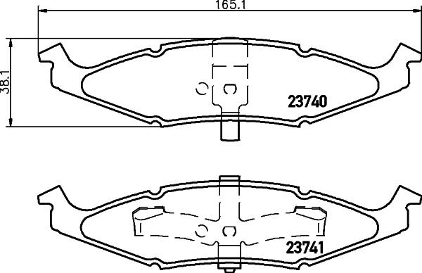 HELLA 8DB 355 010-081 - Тормозные колодки, дисковые, комплект autosila-amz.com