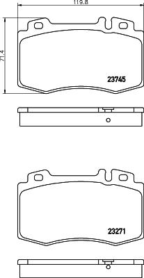 HELLA 8DB 355 010-101 - Тормозные колодки, дисковые, комплект autosila-amz.com