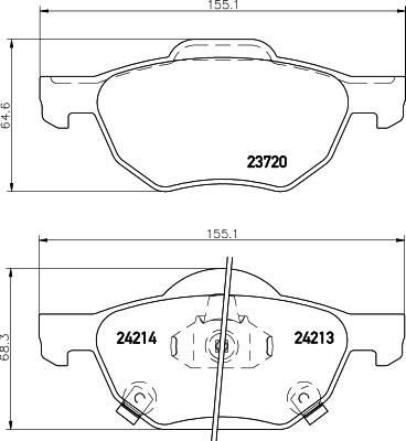 HELLA 8DB 355 010-831 - Тормозные колодки, дисковые, комплект autosila-amz.com