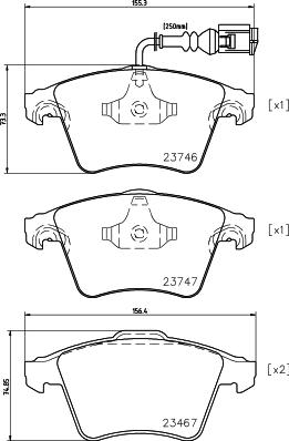 HELLA 8DB 355 011-441 - Тормозные колодки, дисковые, комплект autosila-amz.com