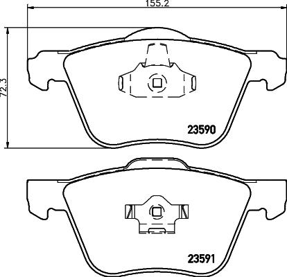 HELLA 8DB 355 011-571 - Тормозные колодки, дисковые, комплект autosila-amz.com