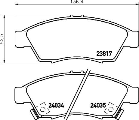 HELLA 8DB 355 011-081 - Тормозные колодки, дисковые, комплект autosila-amz.com