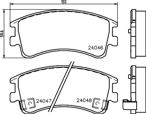 HELLA 8DB 355 011-141 - Тормозные колодки, дисковые, комплект autosila-amz.com