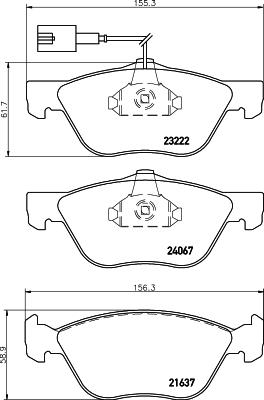 HELLA 8DB 355 011-211 - Тормозные колодки, дисковые, комплект autosila-amz.com