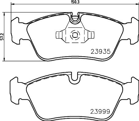 HELLA 8DB 355 011-281 - Тормозные колодки, дисковые, комплект autosila-amz.com