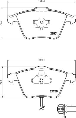 HELLA 8DB 355 011-711 - Тормозные колодки, дисковые, комплект autosila-amz.com