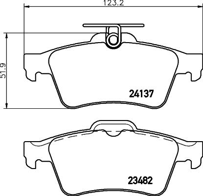 HELLA 8DB 355 011-731 - Тормозные колодки, дисковые, комплект autosila-amz.com