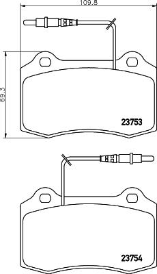 HELLA 8DB 355 018-631 - Тормозные колодки, дисковые, комплект autosila-amz.com