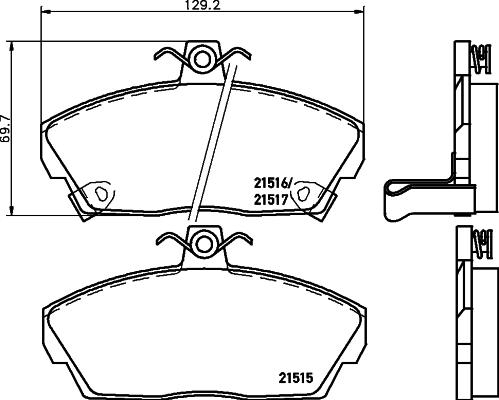 HELLA 8DB 355 018-031 - Тормозные колодки, дисковые, комплект autosila-amz.com