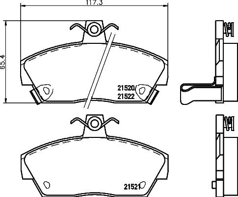 HELLA 8DB 355 018-161 - Тормозные колодки, дисковые, комплект autosila-amz.com