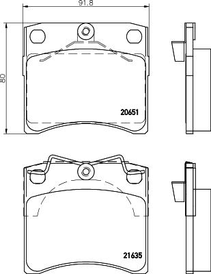 HELLA 8DB 355 018-381 - Тормозные колодки, дисковые, комплект autosila-amz.com