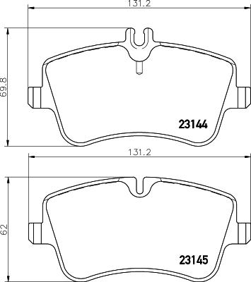 HELLA 8DB 355 018-331 - Тормозные колодки, дисковые, комплект autosila-amz.com