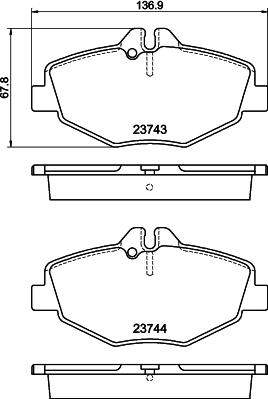 HELLA 8DB 355 018-731 - Тормозные колодки, дисковые, комплект autosila-amz.com