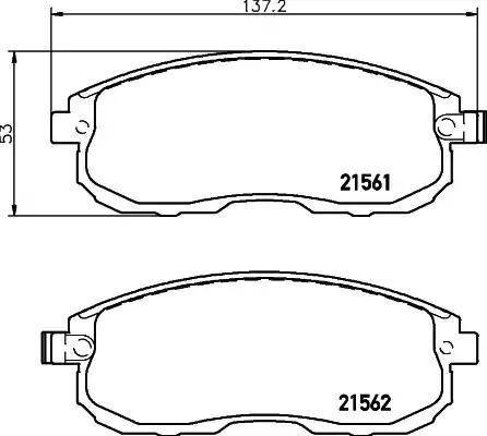 HELLA 8DB 355 027-091 - Тормозные колодки, дисковые, комплект autosila-amz.com