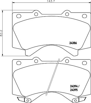 HELLA 8DB 355 024-421 - Тормозные колодки, дисковые, комплект autosila-amz.com