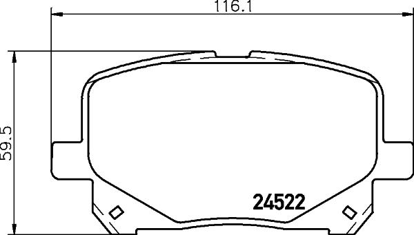 HELLA 8DB 355 013-161 - Тормозные колодки, дисковые, комплект autosila-amz.com