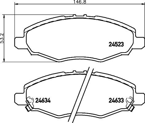 HELLA 8DB 355 013-181 - Тормозные колодки, дисковые, комплект autosila-amz.com