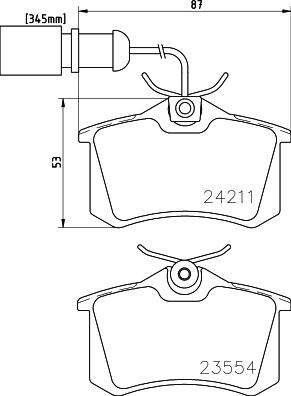 HELLA 8DB 355 013-131 - Тормозные колодки, дисковые, комплект autosila-amz.com