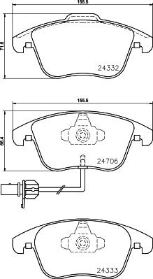 HELLA 8DB 355 013-861 - Тормозные колодки, дисковые, комплект autosila-amz.com