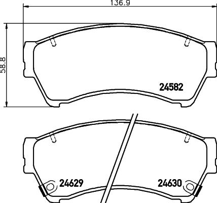 HELLA 8DB 355 013-761 - Тормозные колодки, дисковые, комплект autosila-amz.com