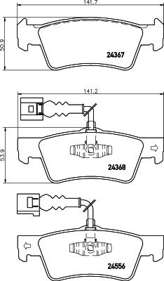 HELLA 8DB 355 012-441 - Тормозные колодки, дисковые, комплект autosila-amz.com