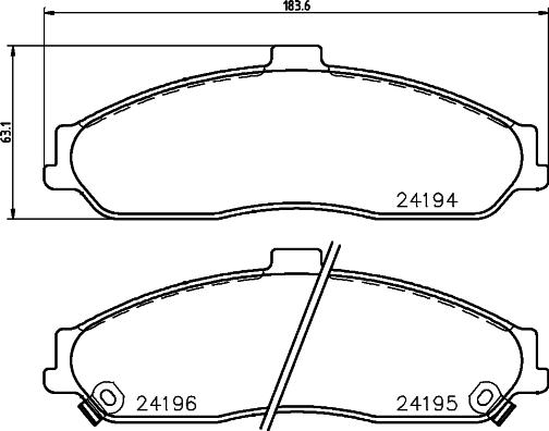 HELLA 8DB 355 012-561 - Тормозные колодки, дисковые, комплект autosila-amz.com