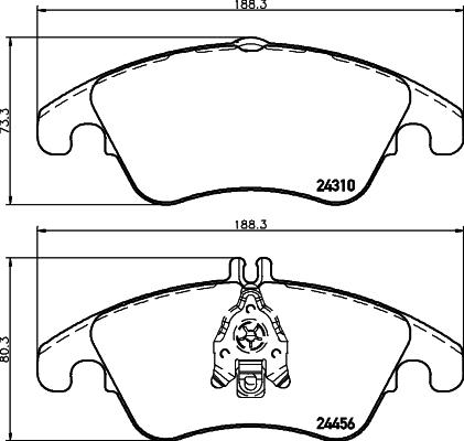 HELLA 8DB 355 012-621 - Тормозные колодки, дисковые, комплект autosila-amz.com