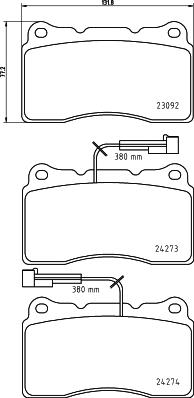 HELLA 8DB 355 012-291 - Тормозные колодки, дисковые, комплект autosila-amz.com