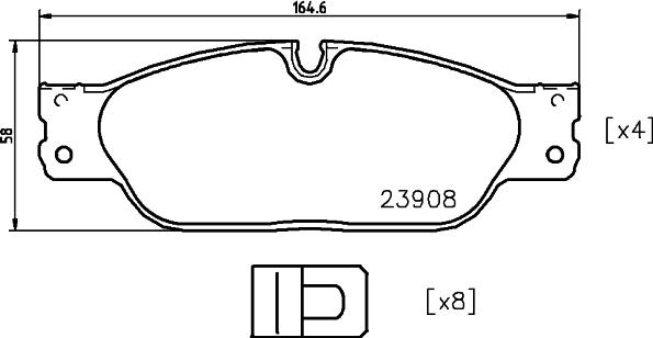 HELLA 8DB 355 012-251 - Тормозные колодки, дисковые, комплект autosila-amz.com