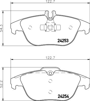 HELLA 8DB 355 012-741 - Тормозные колодки, дисковые, комплект autosila-amz.com