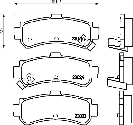 HELLA 8DB 355 017-191 - Тормозные колодки, дисковые, комплект autosila-amz.com