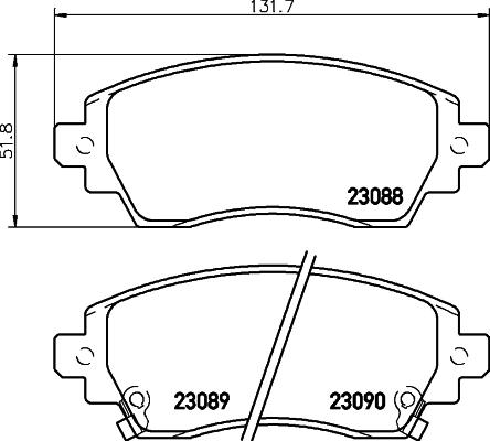 HELLA 8DB 355 017-101 - Тормозные колодки, дисковые, комплект autosila-amz.com