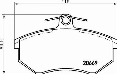 HELLA 8DB 355 021-111 - Тормозные колодки, дисковые, комплект autosila-amz.com