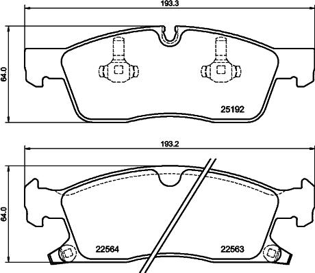 HELLA 8DB 355 039-961 - Тормозные колодки, дисковые, комплект autosila-amz.com