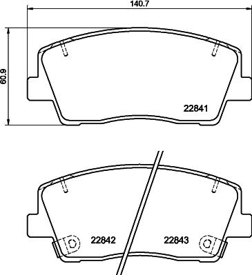 HELLA 8DB 355 039-921 - Тормозные колодки, дисковые, комплект autosila-amz.com