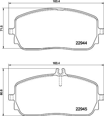 HELLA 8DB 355 044-171 - Тормозные колодки, дисковые, комплект autosila-amz.com