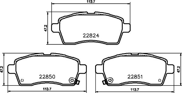 HELLA 8DB 355 039-171 - Тормозные колодки, дисковые, комплект autosila-amz.com