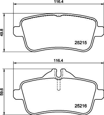 HELLA 8DB 355 039-851 - Тормозные колодки, дисковые, комплект autosila-amz.com