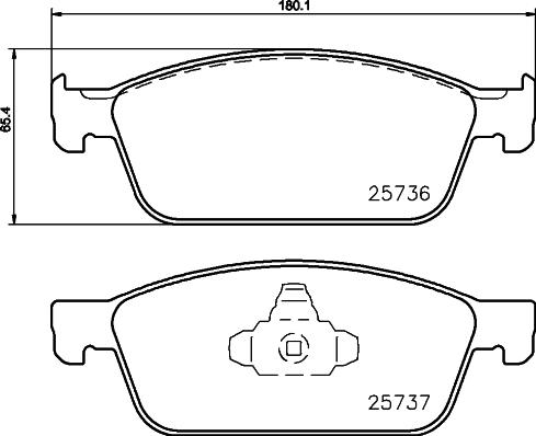 HELLA 8DB 355 039-711 - Тормозные колодки, дисковые, комплект autosila-amz.com