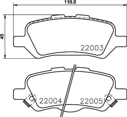 HELLA 8DB 355 036-951 - Тормозные колодки, дисковые, комплект autosila-amz.com