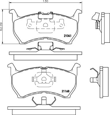 HELLA 8DB 355 036-971 - Тормозные колодки, дисковые, комплект autosila-amz.com