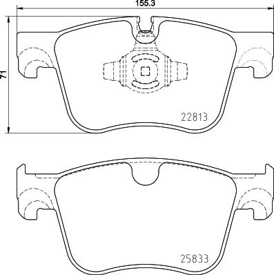 HELLA 8DB 355 036-491 - Тормозные колодки, дисковые, комплект autosila-amz.com