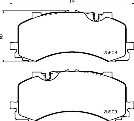 HELLA 8DB 355 036-471 - Тормозные колодки, дисковые, комплект autosila-amz.com