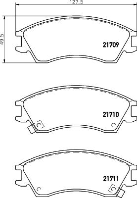 HELLA 8DB 355 036-571 - Тормозные колодки, дисковые, комплект autosila-amz.com