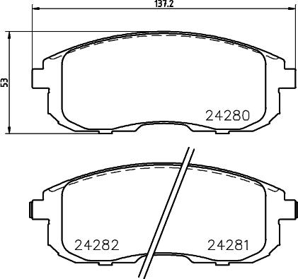 HELLA 8DB 355 036-641 - Тормозные колодки, дисковые, комплект autosila-amz.com