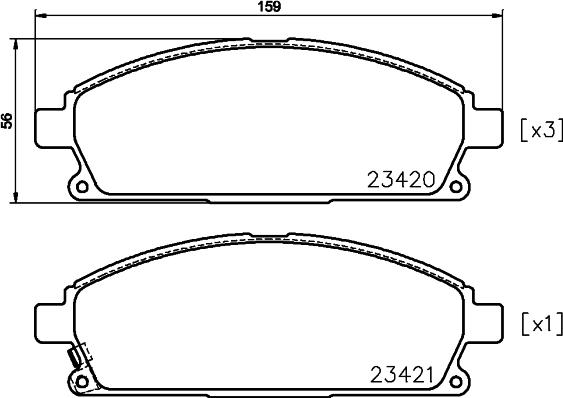 HELLA 8DB 355 036-661 - Тормозные колодки, дисковые, комплект autosila-amz.com