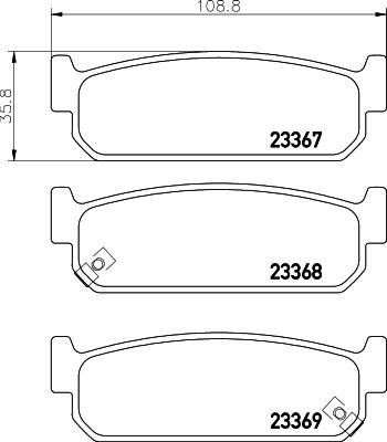 HELLA 8DB 355 036-621 - Тормозные колодки, дисковые, комплект autosila-amz.com